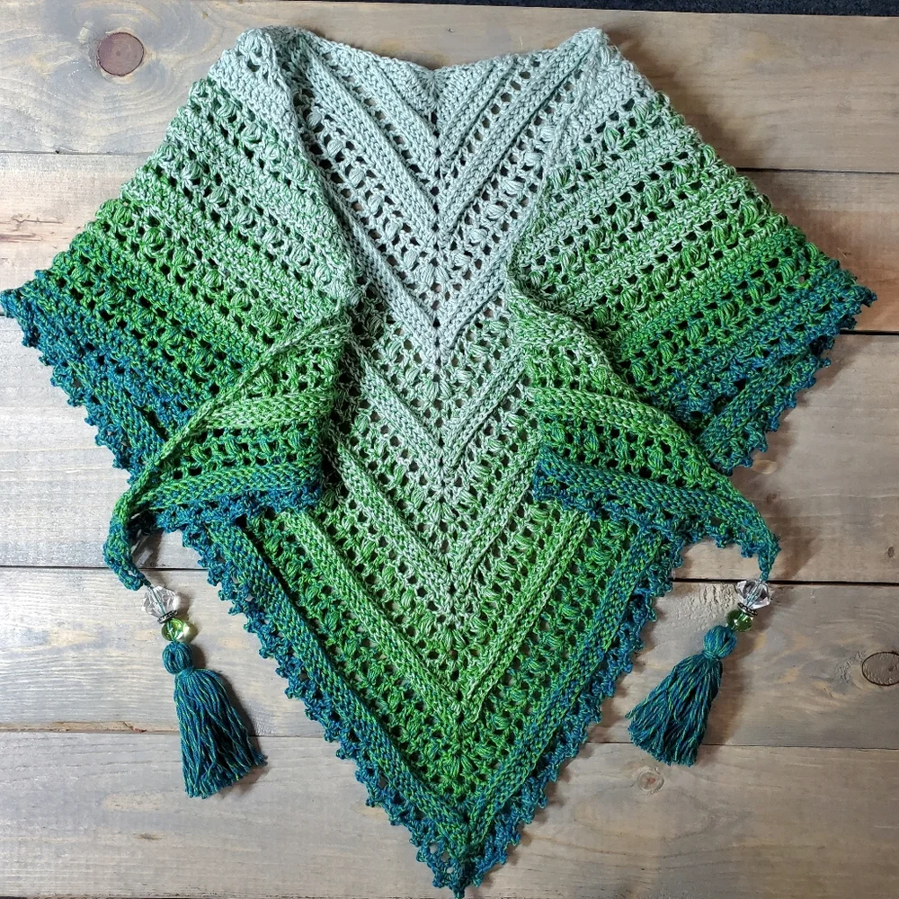 💖 New Handmade Crochet Baktus / Shawl / Triangular Scarf